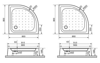 Поддон для душа RGW LUX/TN-Р 80х80х160