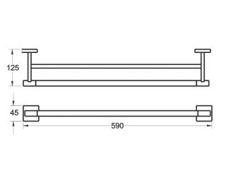 Полотенцедержатель Rose RG3027H 59см золото/чёрный