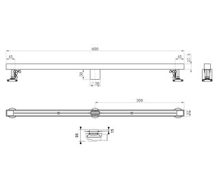 Душевой лоток Wonzon & Woghand WW-65406T-BR 60 см брашированный никель