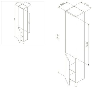 Шкаф Am.pm Like M80CSR0356WG правый 35 см белый