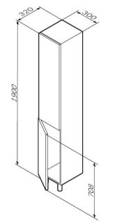 Шкаф Am.pm Gem M90CSR0306DM правый 30 см синий