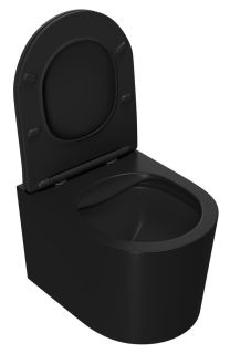 Подвесной унитаз Point Веста PN41701BM безободковый чёрный матовый