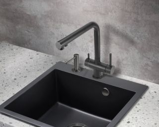 Смеситель для кухни Milacio Ultra MCU.558.TB под фильтр с краном для питьевой воды Total Black