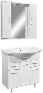 Зеркало-шкаф с подсветкой Stella Polar Концепт 80см белый SP-00000059