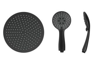 Душевая стойка Laguraty 17060B с изливом чёрный матовый