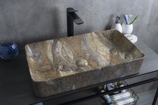 Раковина Gid Mnc396T 54475 накладная под камень глянцевая 60x34x11