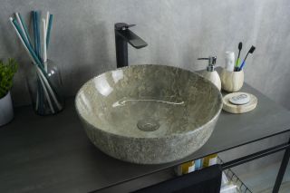 Раковина Gid Mnc498 54438 накладная под камень глянцевая 41.5x41.5x13.5