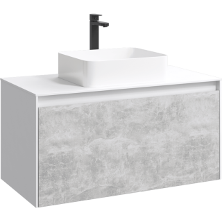 Подвесная тумба под раковину Aqwella Mobi MOB0110W+MOB0710BS 100 см