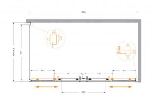 Душевой уголок CEZARES MOLVENO-AH-2/1-170/90-C-Cr-IV