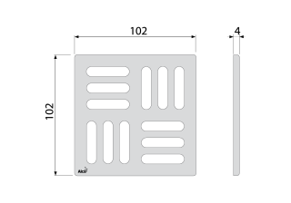 Дизайн решетка AlcaPlast 102?102?4 мм MPV001-ANTIC