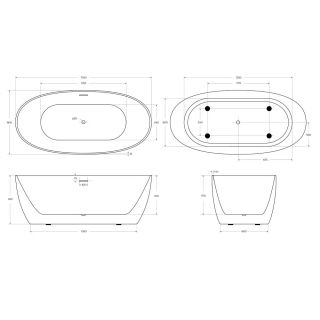 Акриловая ванна BelBagno 170x80 BB414-1700-800 без гидромассажа
