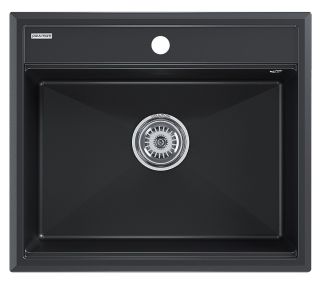 Мойка кухонная Paulmark Stepia PM115051-BLM чёрный металлик