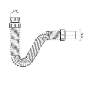 Сифон для раковины гибкий без выпуска BETTOSERB 125313