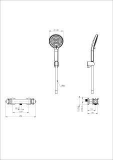 Смеситель для душа Wonzon & Woghand Strato WW-B2048-A-MB с термостатом чёрный матовый