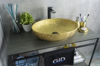 Раковина Gid Nc444 52233 накладная золотая 51x39x14.5