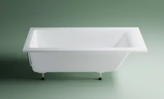 Ванна из искусственного камня Astra-Form Нейт 01010004+08010053 150x70 см с щелевым переливом донный клапан белый глянец