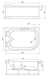 Гидромассажная ванна Royal Bath Norway De Luxe 180x120см левая белый RB331100DL-L
