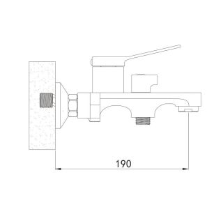 Смеситель для ванны с душем Shevanik S6202H черный