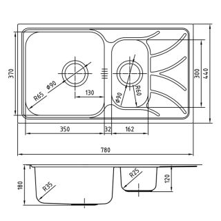 Кухонная мойка IDDIS Arro ARR78S1i77S с сифоном 78см сатин