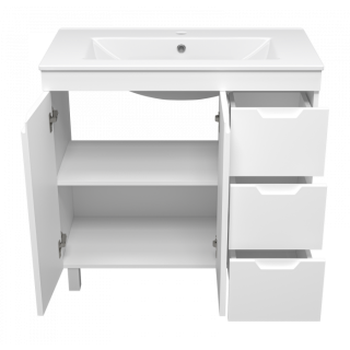 Напольная тумба под раковину Misty Оптима 90 см П-Опт-07090-011П3Я белый