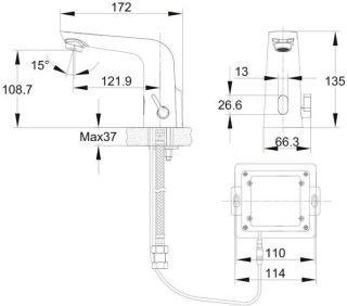 Смеситель Cersanit Vero 64106 с гигиеническим душем