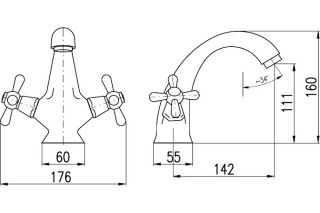 Смеситель для раковины Rav Slezak Morava retro MK328.5B белый