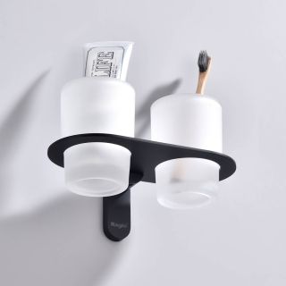 Стакан для ванной комнаты Raglo R300.08.06 двойной чёрный