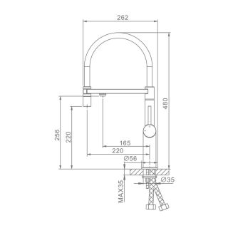 Смеситель для кухни Raglo R20.63.03 с подключением фильтра золотой сатин