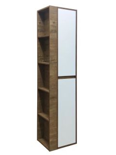 Пенал подвесной с открытой полкой Эстет Monaco Wood ФР-00010688 П 35см белый/дуб рустикальный