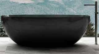 Прозрачная ванна ABBER Kristall AT9702Onyx из полиэфирной смолы 180x85см чёрный