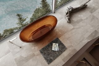 Прозрачная ванна ABBER Kristall AT9702Opal из полиэфирной смолы 180x85см коричневый