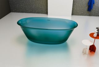 Прозрачная ванна ABBER Kristall AT9707Aquamarin из полиэфирной смолы 170x75см бирюзовый