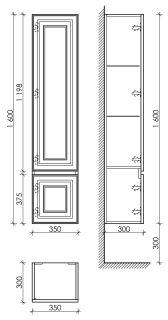 Пенал подвесной Sancos Very PVR35LCE левый 35см Beige Soft