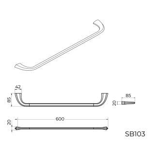 Полотенцедержатель Knotlor SB103BL, черный