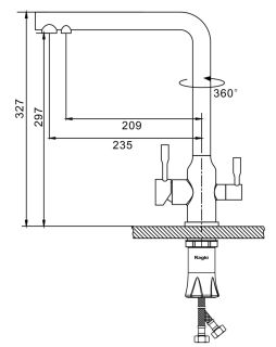 Смеситель для кухни Raglo R81.61.05 с подключением фильтра сатин
