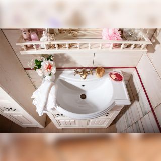 Тумба под раковину Бриклаер Кантри 4627125413698 80 см бежевый дуб прованс