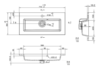 Раковина накладная Brevita Avila 70 B-AVI070-01 белый