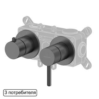 Смеситель скрытого монтажа на 3 потребителя WHITECROSS Y Y1243GM оружейная сталь