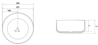 Раковина ABBER Bequem AC2108MB 36см чёрный матовый
