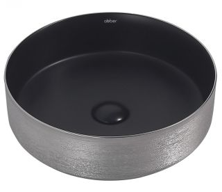 Раковина ABBER Bequem AC2109BS 40см серебро/чёрный матовый