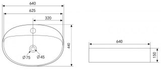 Раковина ABBER Bequem AC2112MW 64см белый матовый