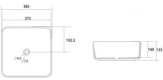 Раковина ABBER Rechteck AC2211 39см белый