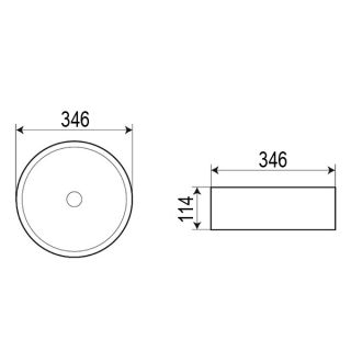 Раковина накладная Azario 34.6х34.6х11.4 фаянс, цвет Черный матовый (AZ3134MBSP)