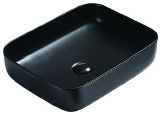 Раковина накладная Azario 50х39х13 фаянс, цвет Черный матовый (AZ78109MB)