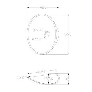 Раковина ABBER Kristall AT2812Emerald 53см зелёный
