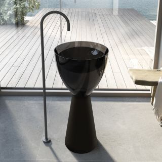 Напольная раковина ABBER Kristall AT2703Onyx-Black 45см чёрный/чёрный матовый