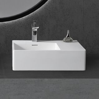 Подвесная раковина ABBER Stein AS2644 L левая 56см белый матовый