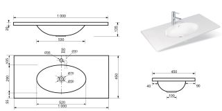 Раковина Эстет Vegas silk ФР-00014919 100см белый
