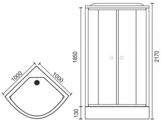 Душевая кабина Royal Bath HK стекло белое/матовое 100x100см RB100HK7-WC