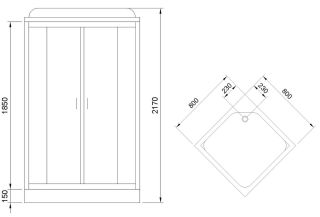 Душевая кабина Royal Bath HP стекло матовое 80x80см RB80HP2-M